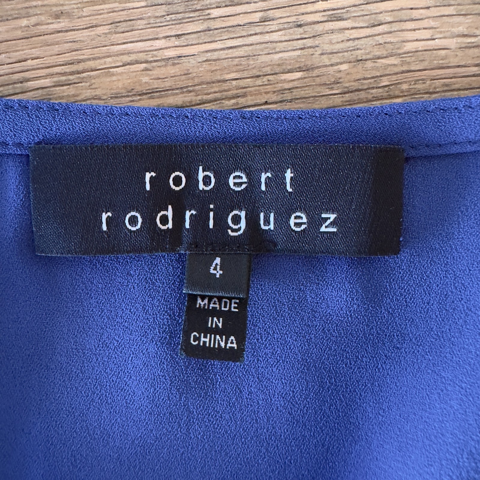 Robert Rodriguez Royal Blue Sheath Dress-Silver Beaded Floral Design-Size 4 $175