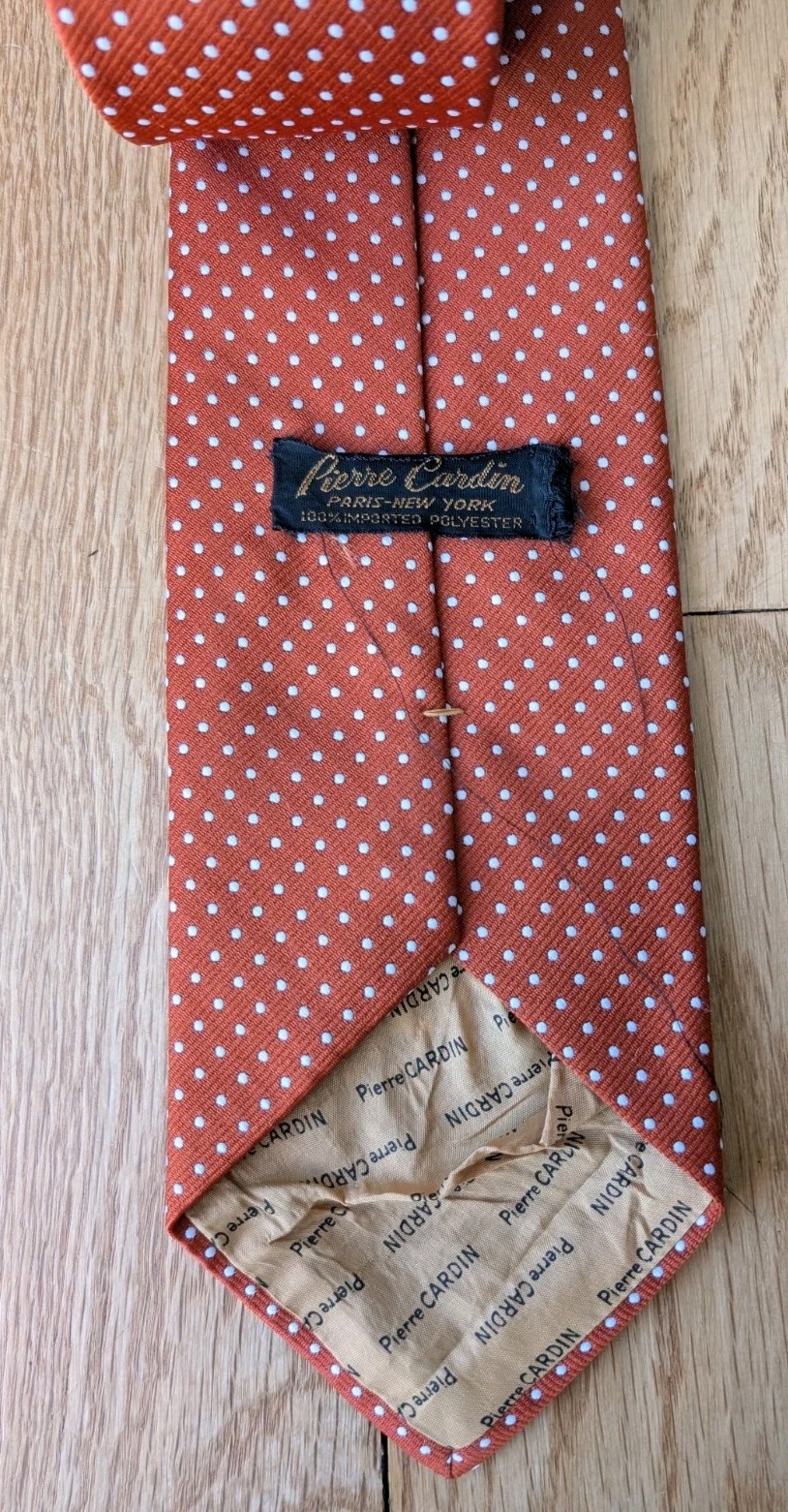 Vtg Pierre Cardin Men’s Tie Jack Henry Geometric Polka Dot USA 54”x 4.25”