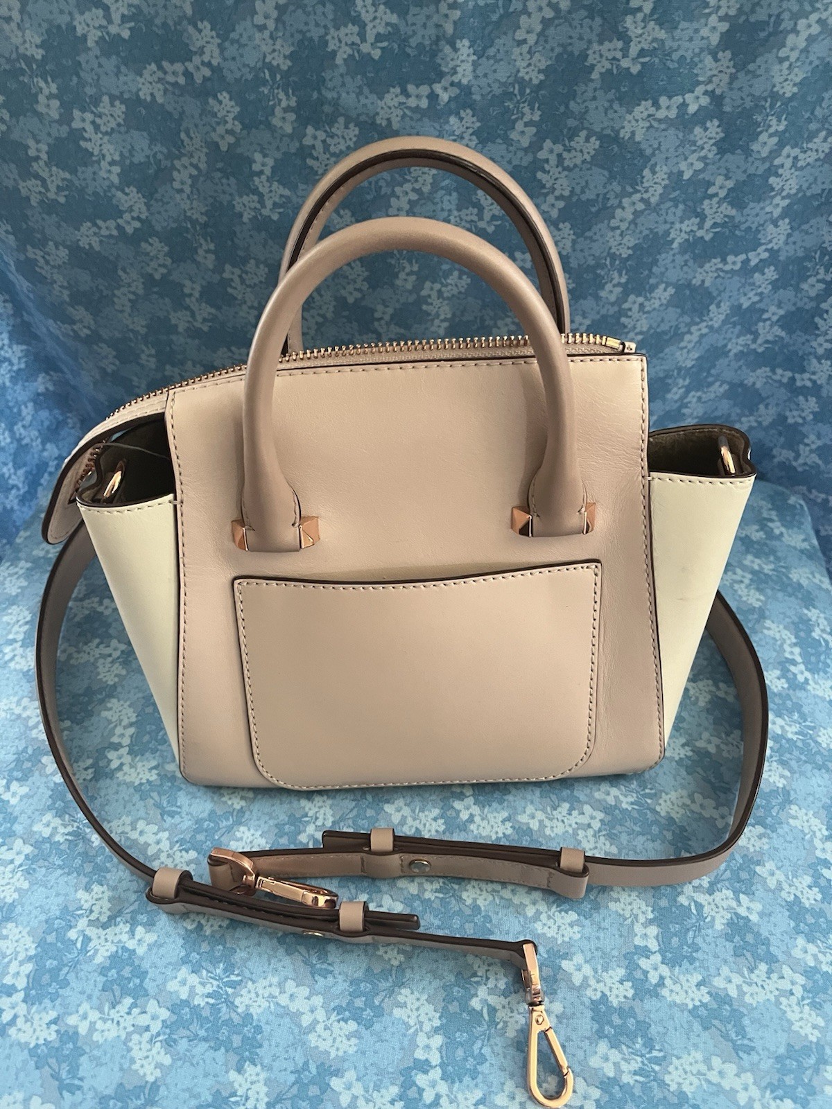Michael Kors Soft Pink Nolita mini Top Handle Zip Detachable Crossbody Rose Gold
