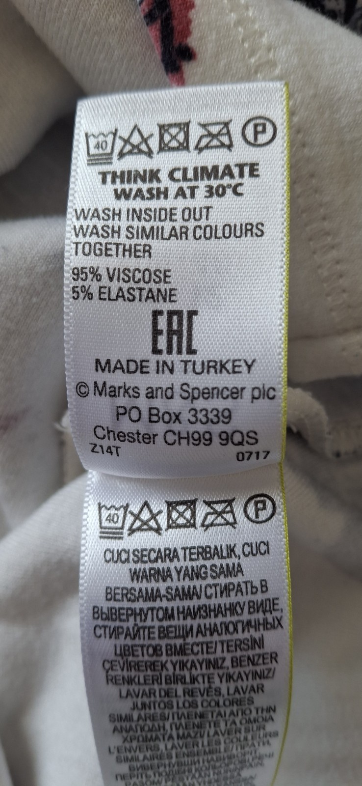 M&S Collection Ivory Mix Floral Top UK 12 EUR 40 Long Sleeve Crew Neck T41 3613