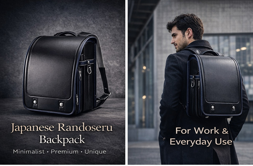 Japanese Randoseru Backpack Premium Leather Style Minimalist Laptop Bag A4 Durab
