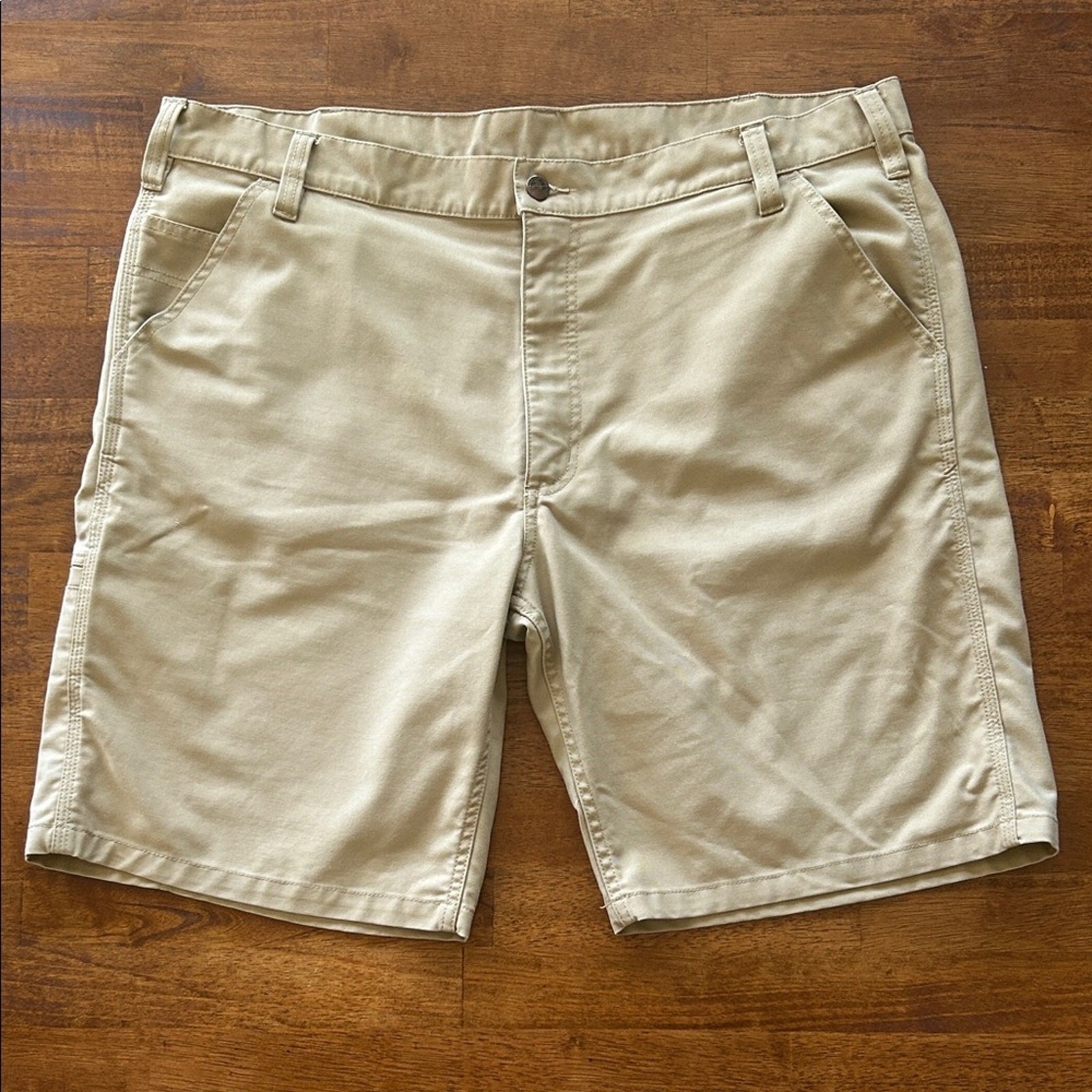 Carhartt men khaki shorts cotton polyester, blend size 42