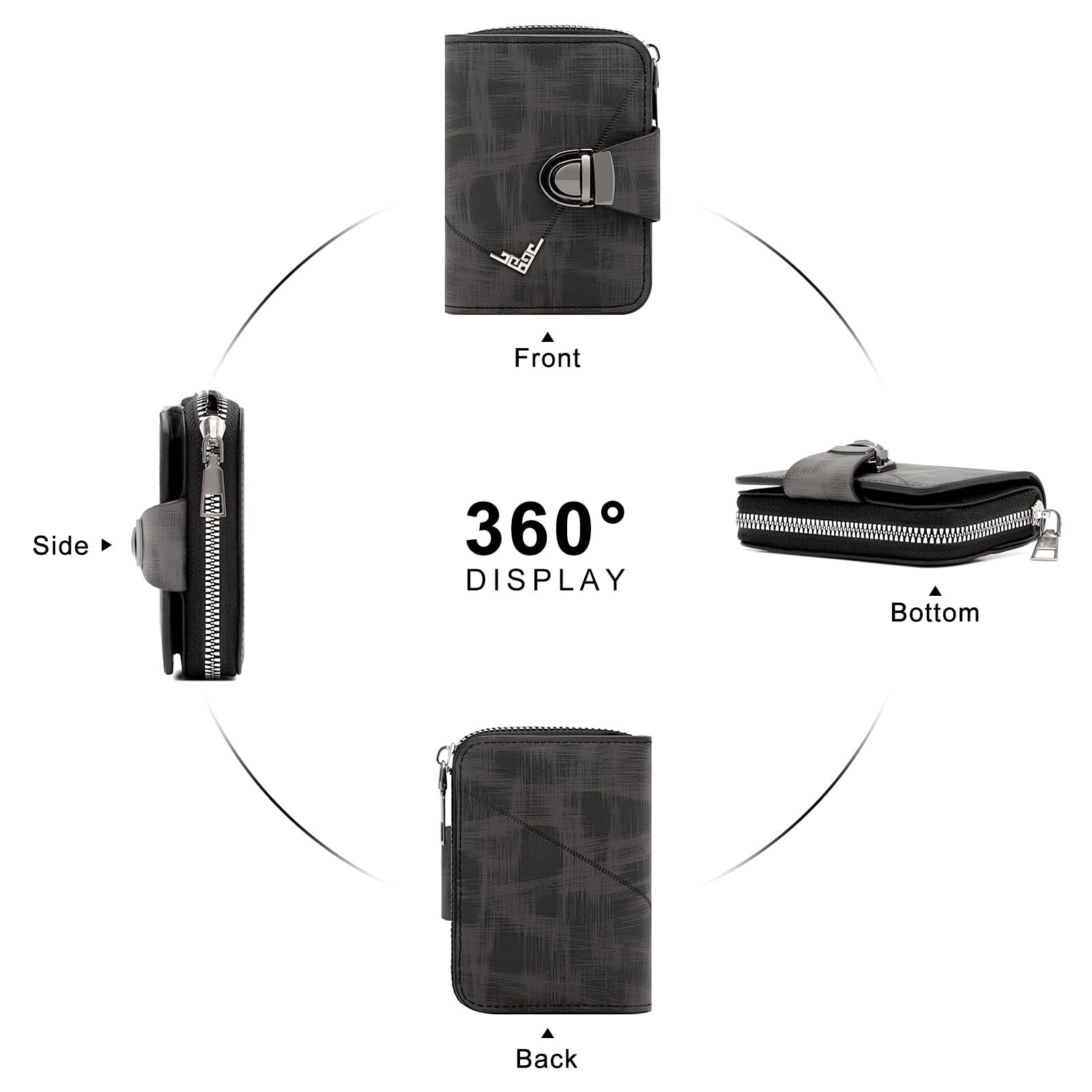 defway Minimalist Slim Wallet for Men – PVC Card Holder 16 Small, Black
