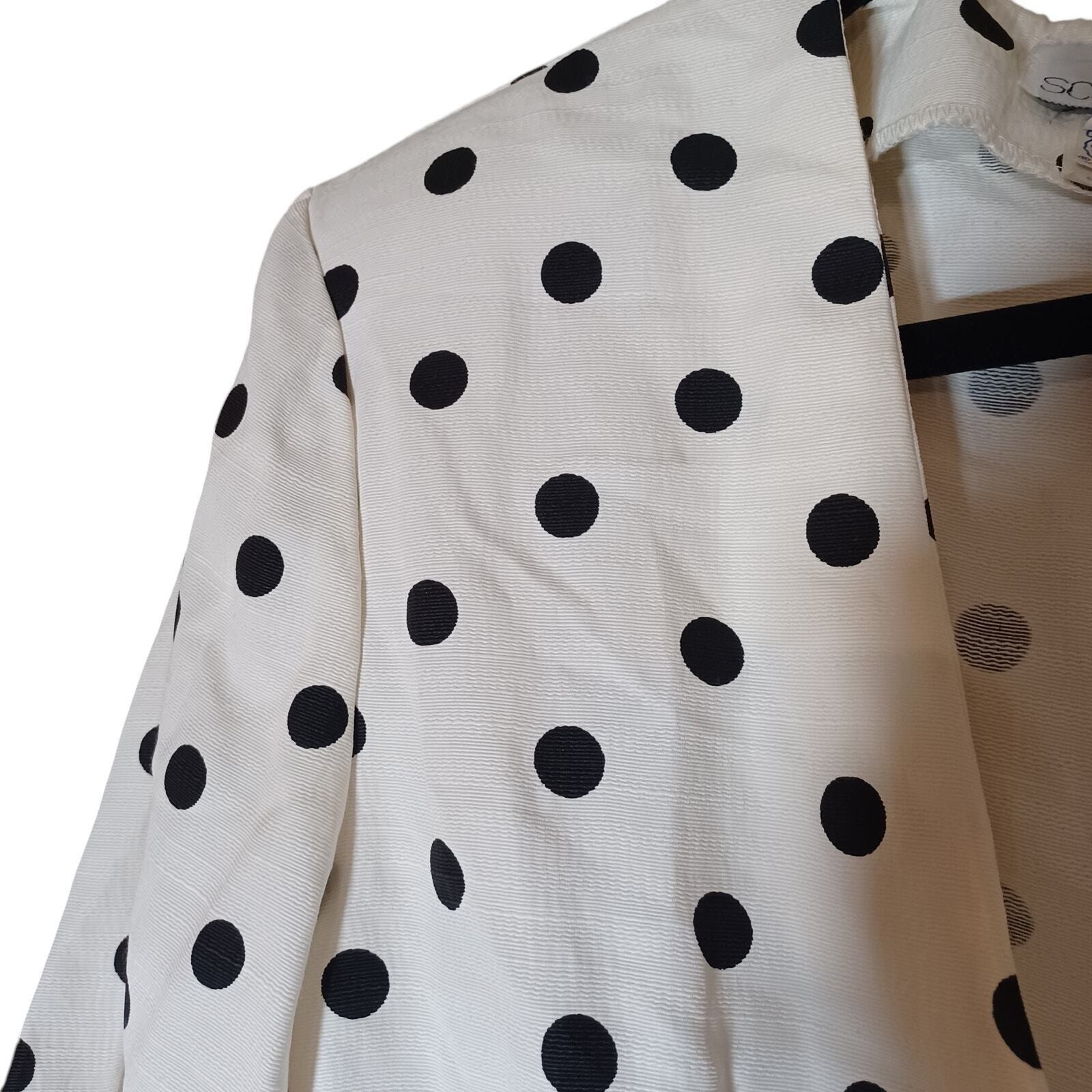Scarlett Vtg Union ILGWU Twee Shoulder Pad Mod Retro Polka Dot Blouse 7