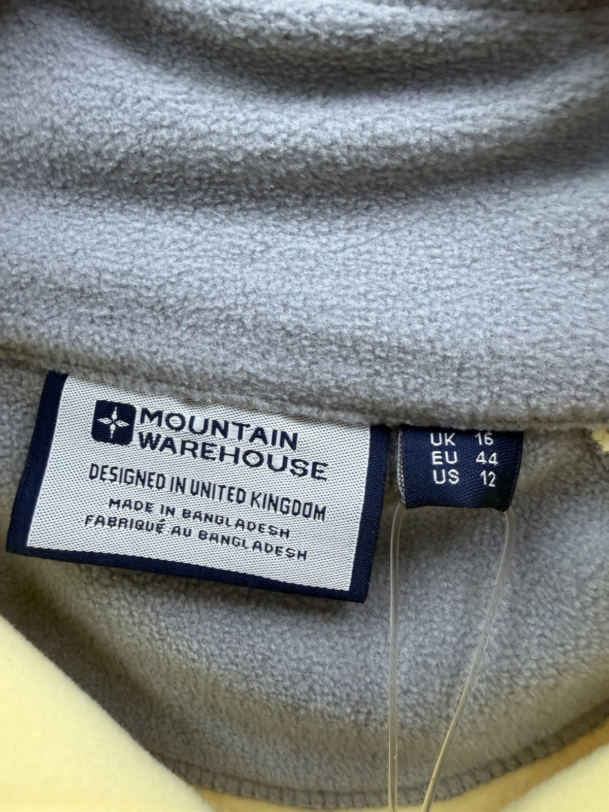 Mountain Warehouse Yellow 1/4 Zip fleece Size 16 Bnwt