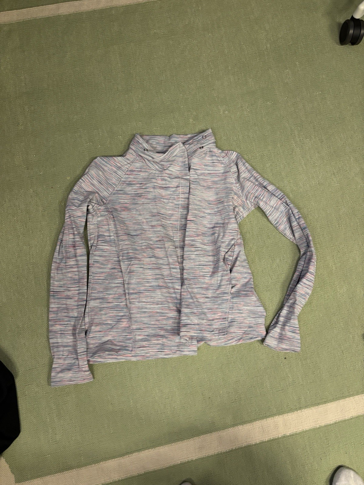 ivivva Girls Size 10 Mock Neck Striped Stretch Pullover Long Sleeve Jacket