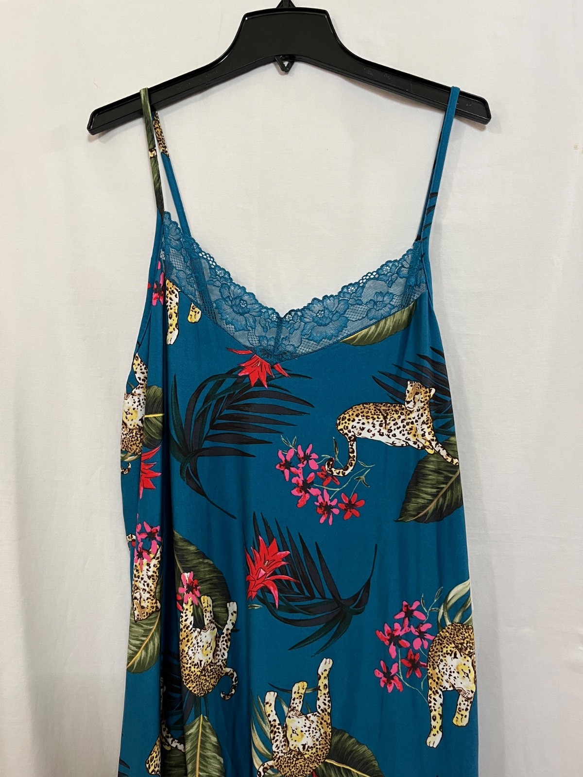 New Joyspun Women’s Leopard Gown Nightshirt knit Chemise with Lace Many sizes