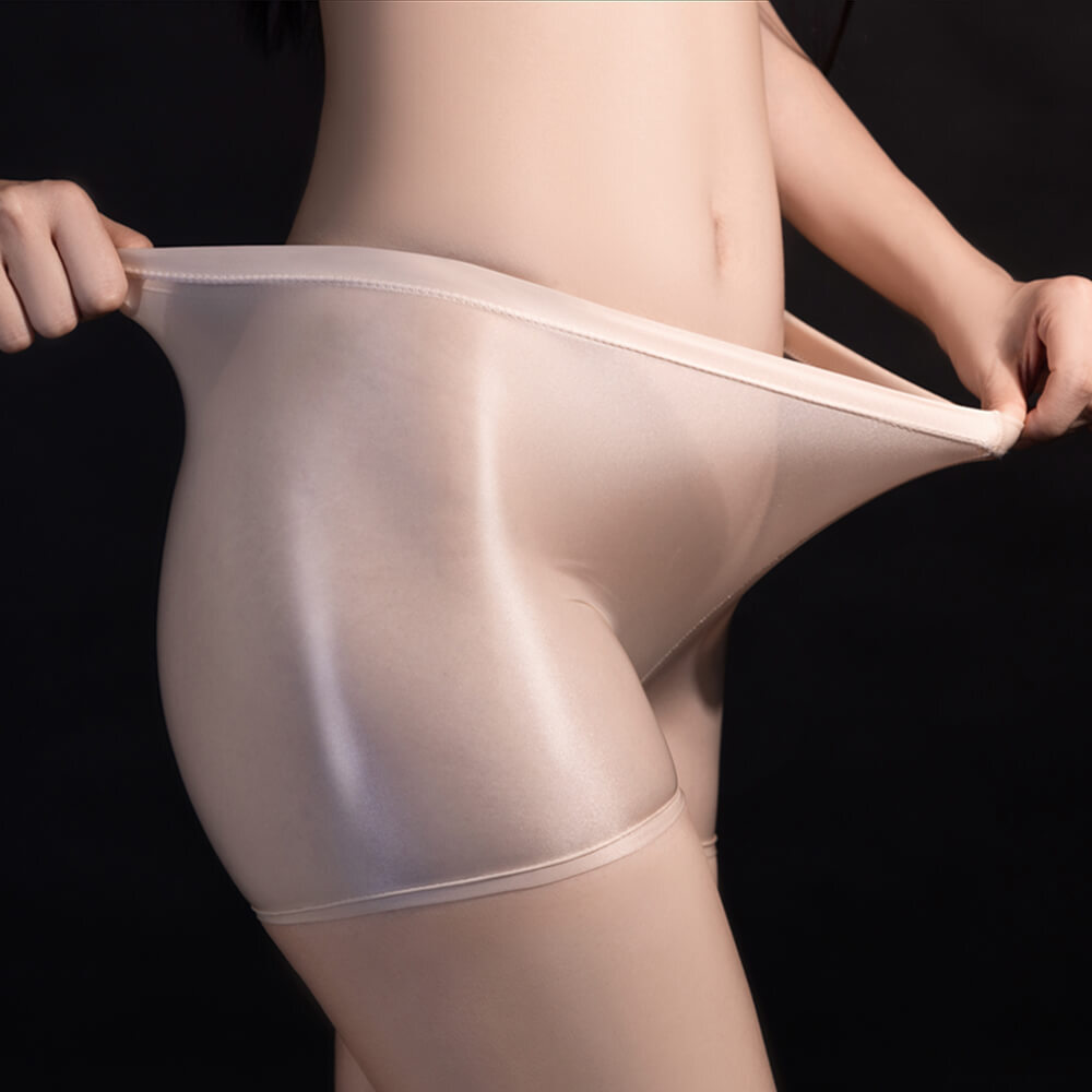 Women Ultra-thin Sheer See Through Underwear Shiny Panties Lingerie Boxer Shorts