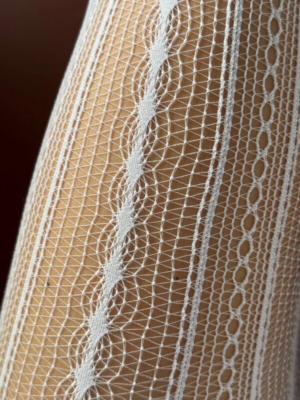 Trend White Lace Knitted Fabric Fishnet Sheer Mesh Tights Summer Spring Style A