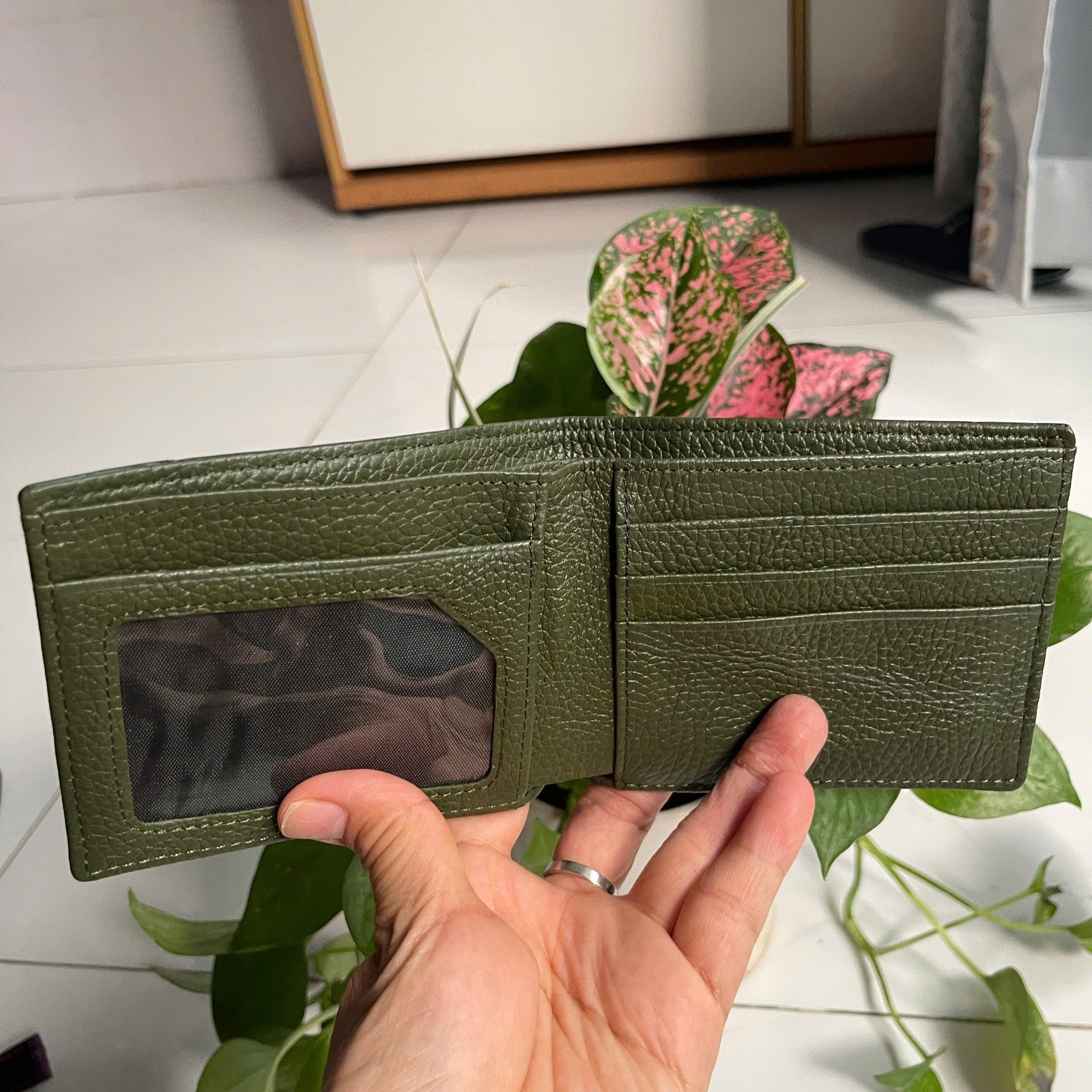 Green 100% Real Genuine EXOTIC Leather Skin Men’s Bifold Wallet,Cardholder