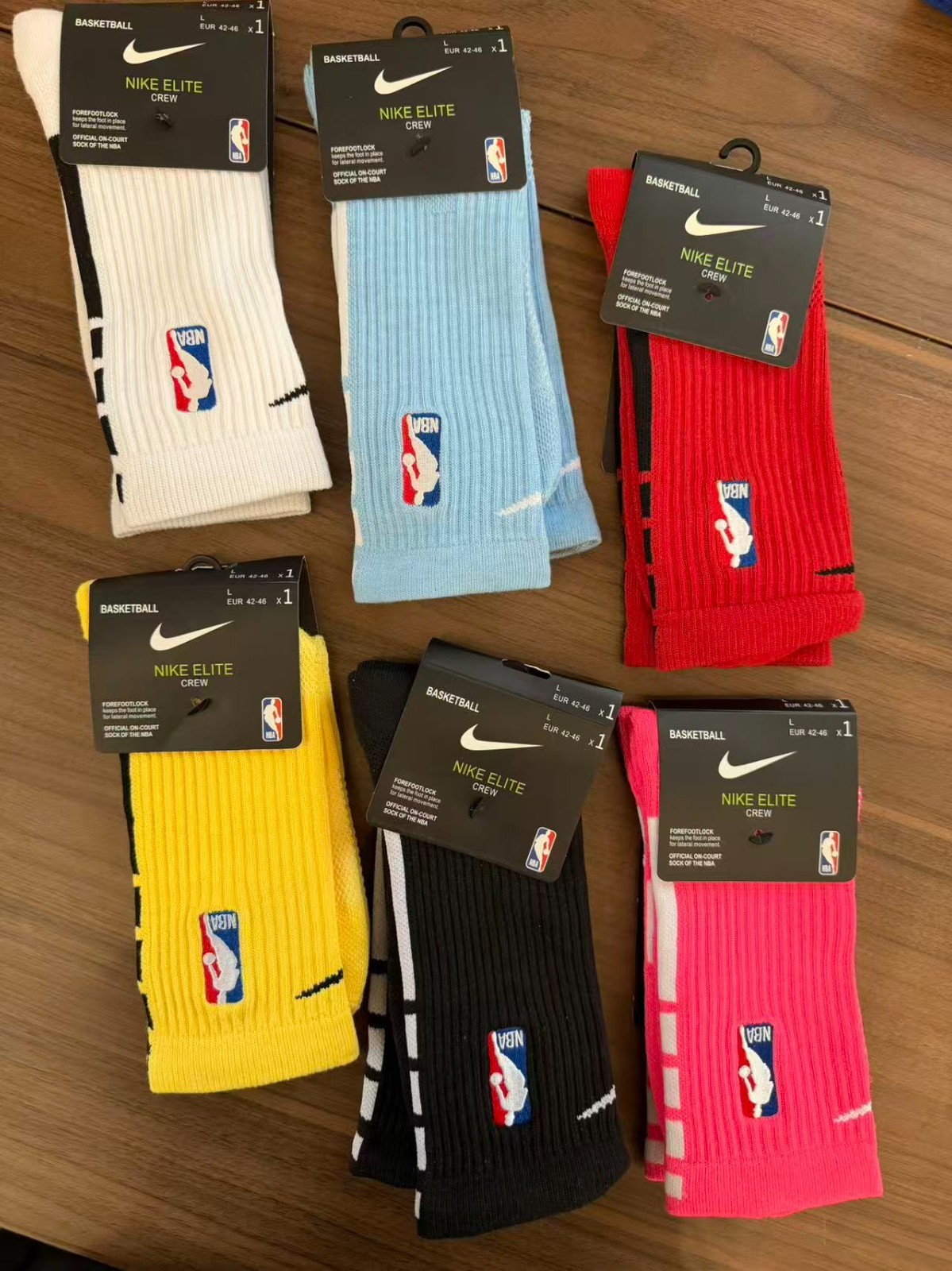 Nike Elite NBA Crew Socks 1 pair , Dri-FIT Technology, Size Large, Many Colors