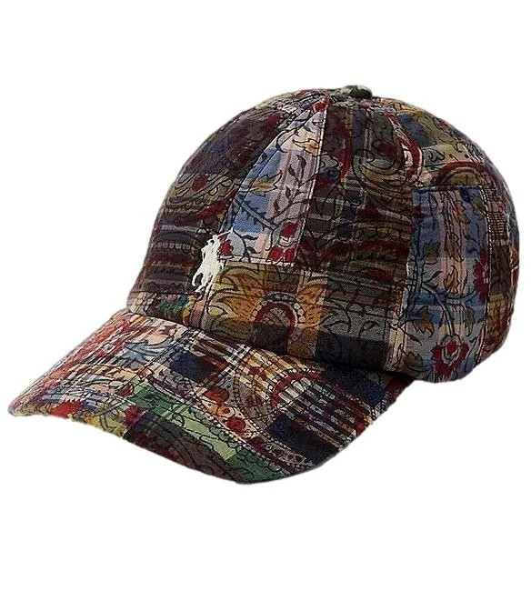 Polo Ralph Lauren Pony Logo Patchwork Madras Ball Cap Adjustable Strap NEW