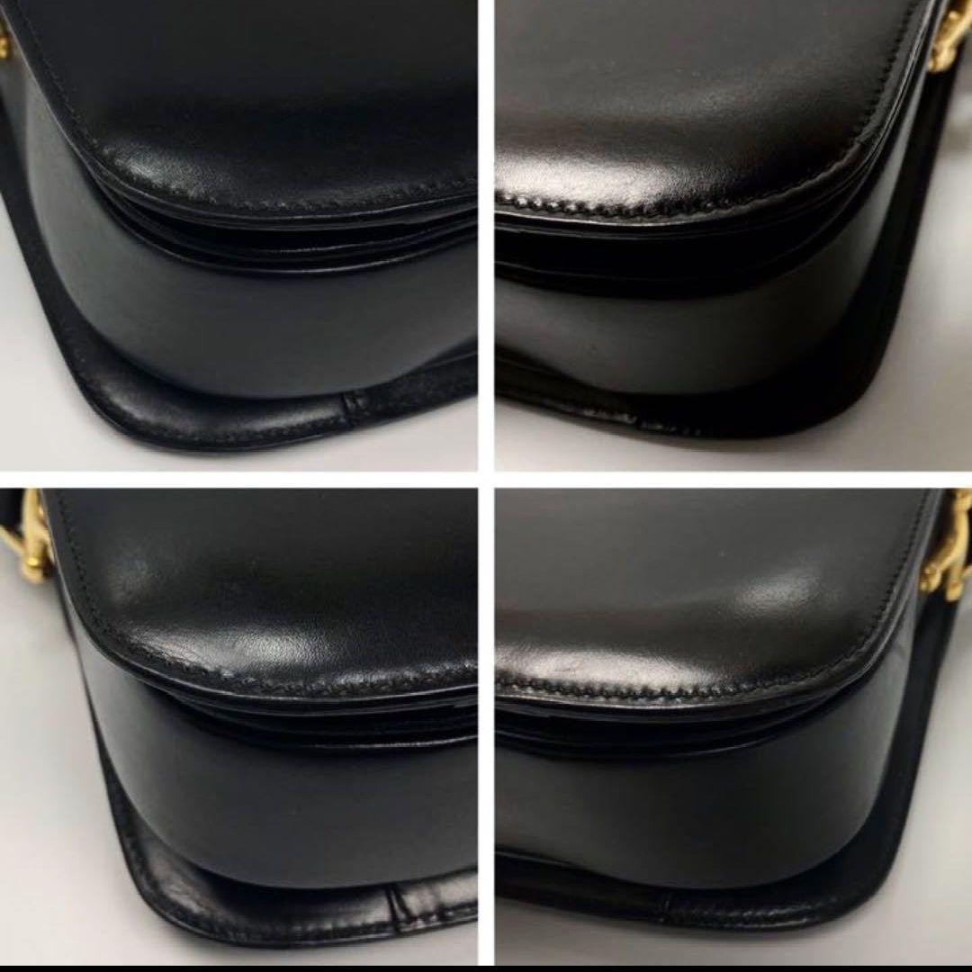 Vintage Celine Shoulder Bag with Horse-Drawn Carriage Hardware Leather Used JP