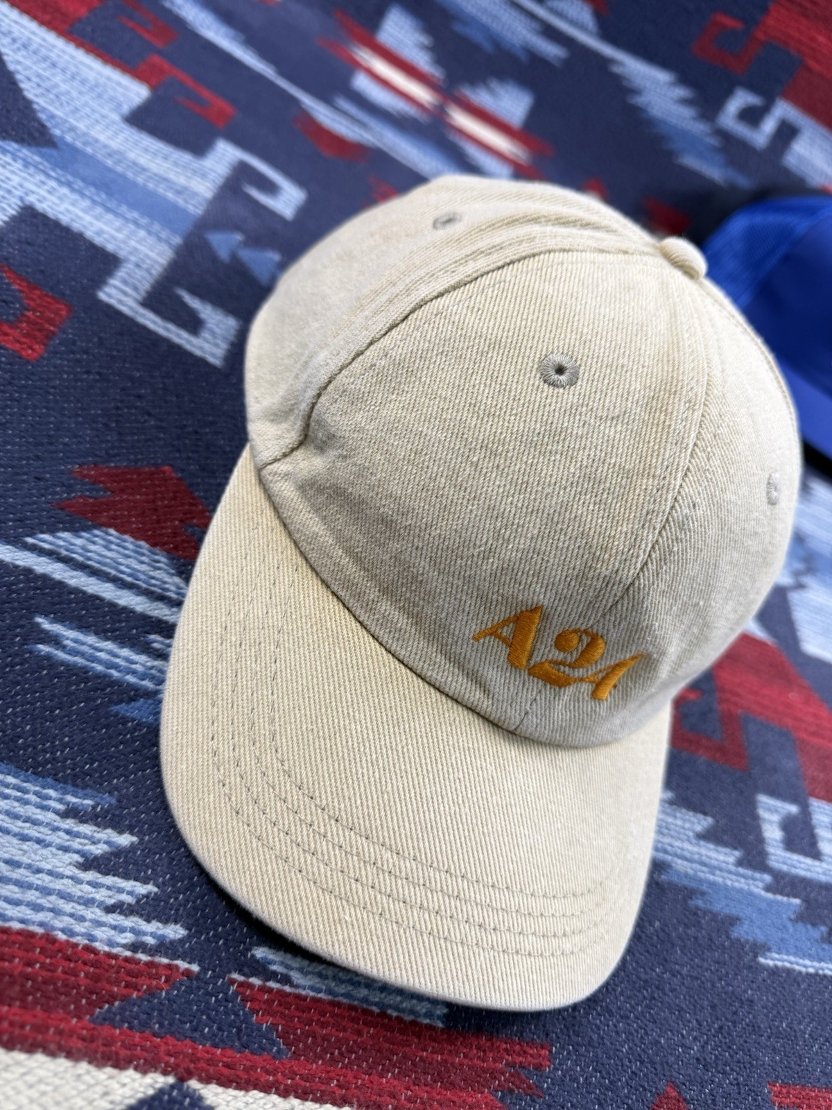 A24 Films Studio Logo Hat Tan Khaki Brown Strapback Limited Edition Dad Cap