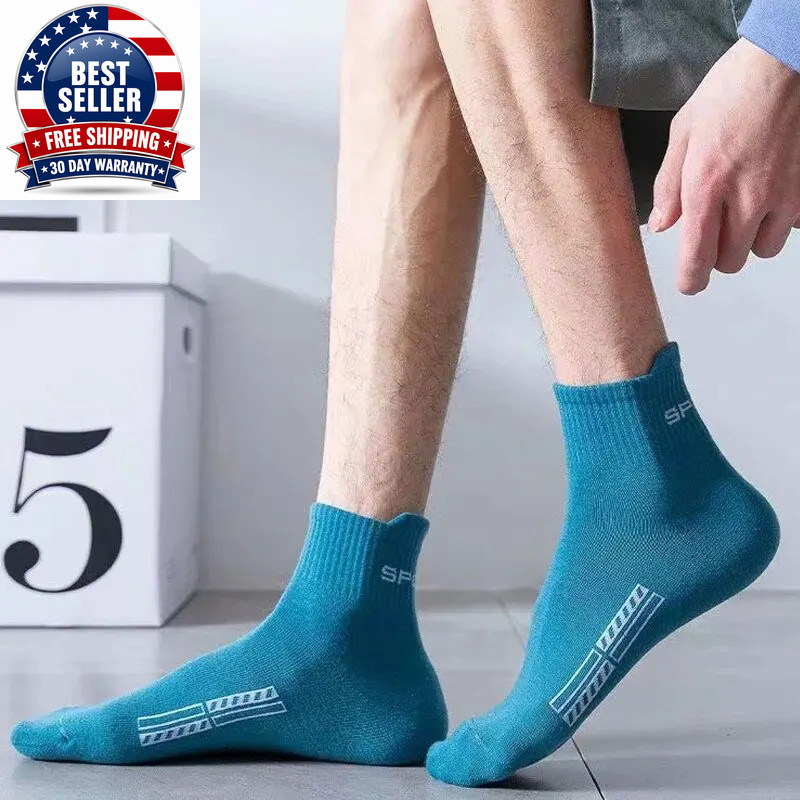 5 Pairs Men’S Mid Sleeve Breathable Sports Trend Ear Lifting Basketball Men’S So