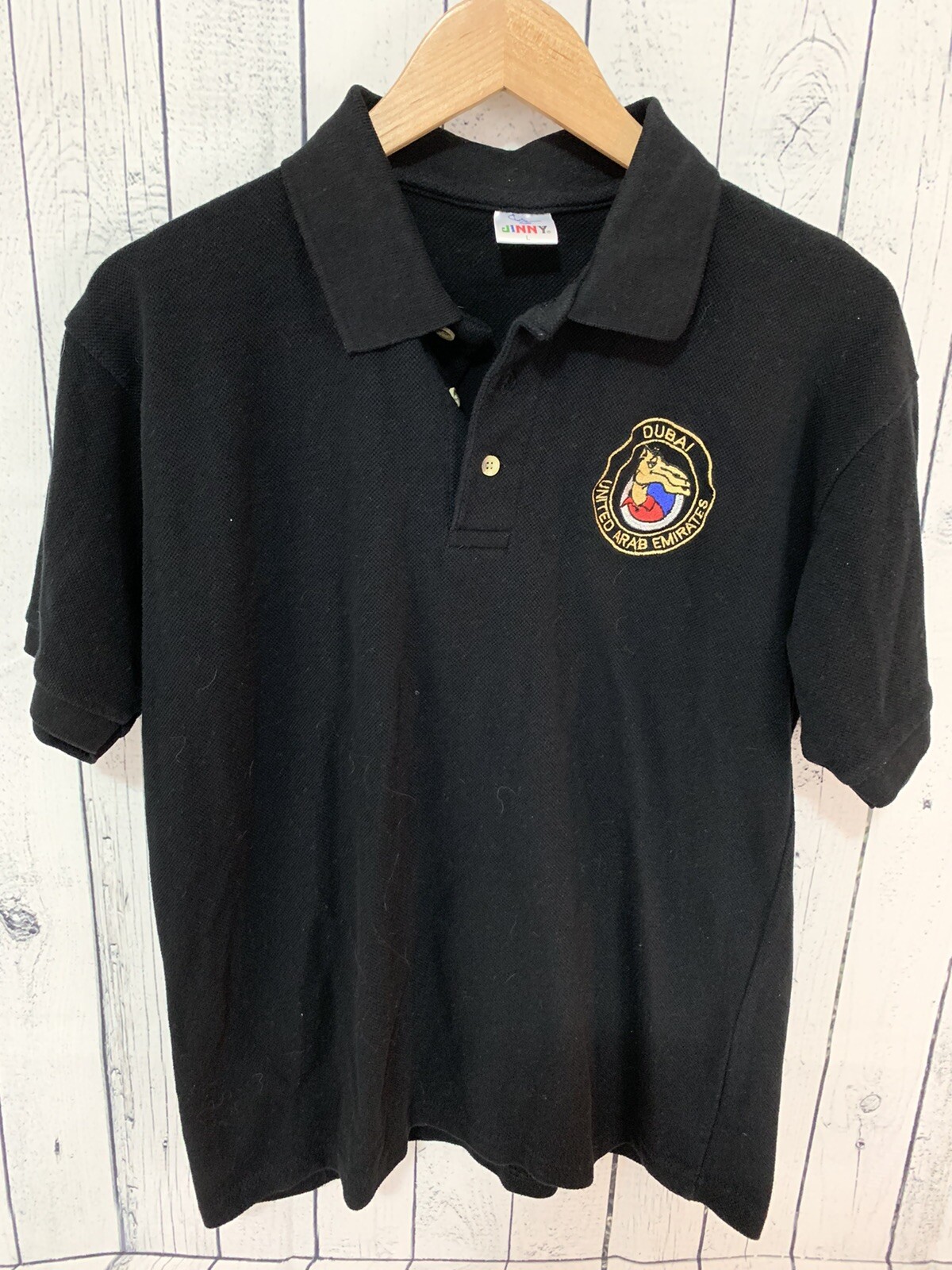 Jinny Dubai United Arab Emirates Short Sleeve Polo Shirt Men’s Large Black