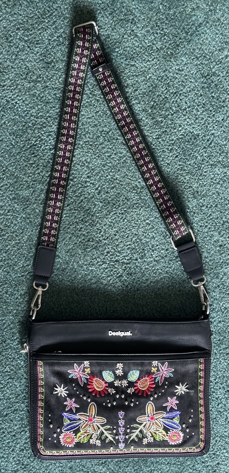 Desigual 2019 floral embroidered crossbody bag