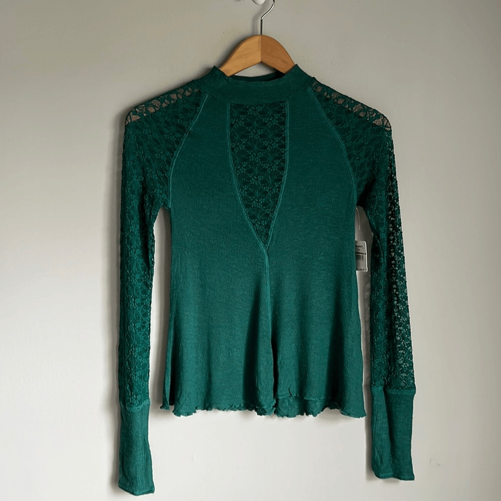 NEW Free People No Limits Lace Panel Layering Top