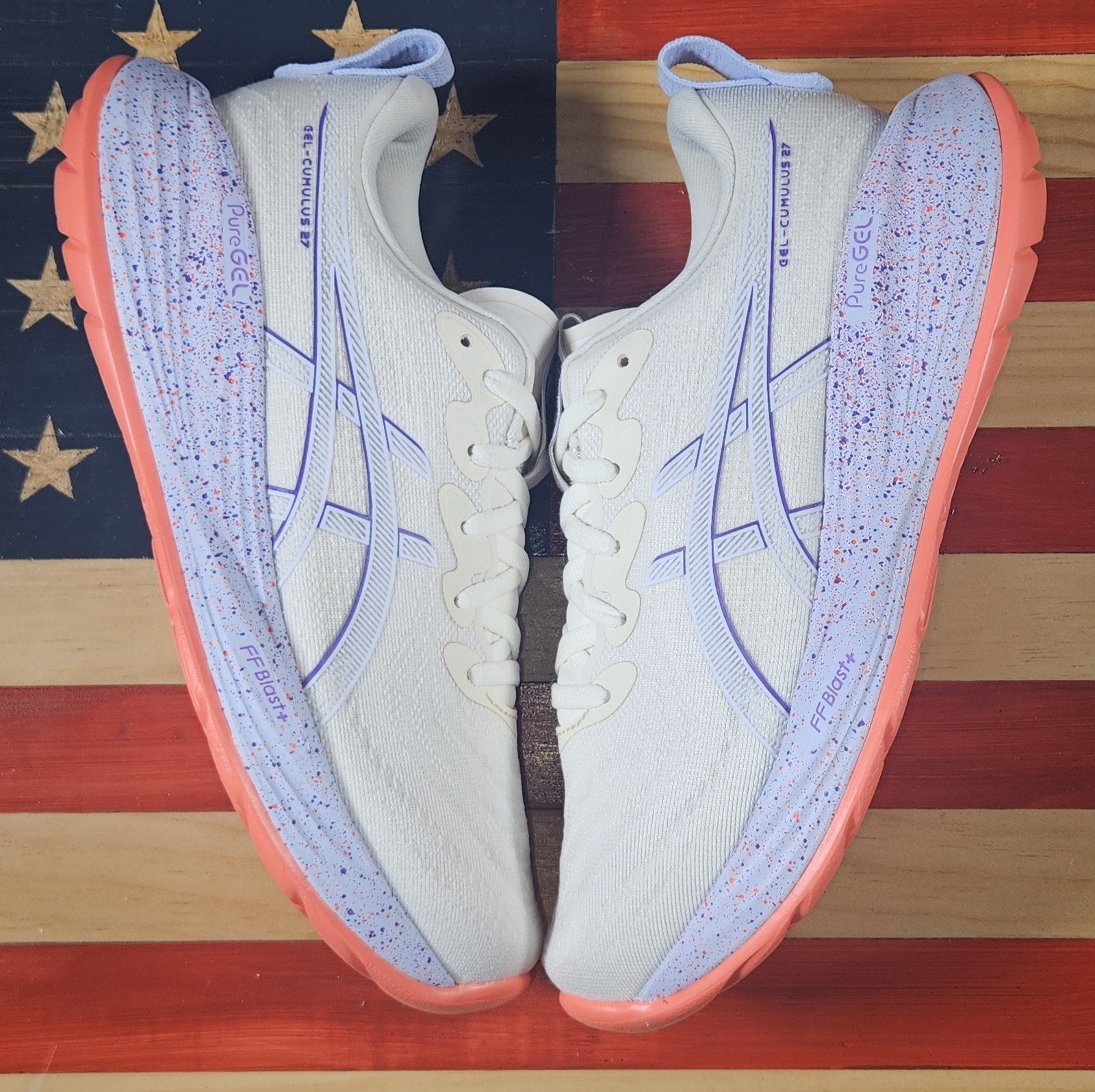 Asics Gel Cumulus 27 TOKYO CREAM/PURPLE Running Shoe SAMPLE [1012B955.500] Wmn 8