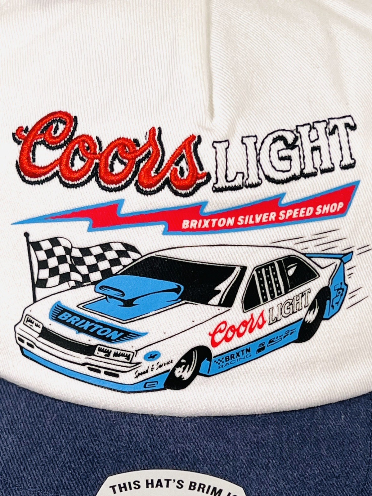 Brixton X Coors Light Beer Blower Racer NASCAR Trucker SnapBack Silver Bullet DS
