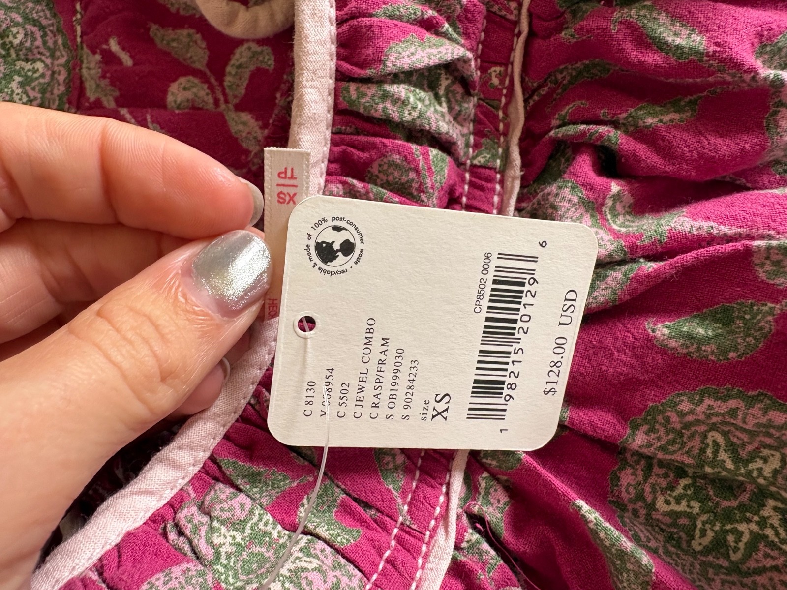NWT Free People Wilder Days Printed Mini Dress Size XS PINK