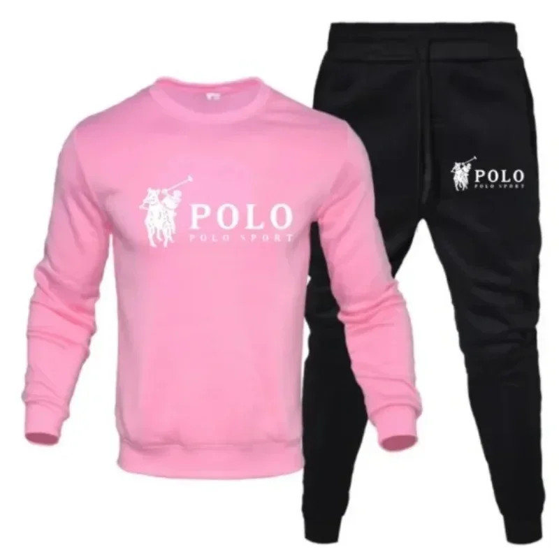 Men Autumn Winter Sweatshirt and Jogger Pants Set Casual Fitness Outfit
