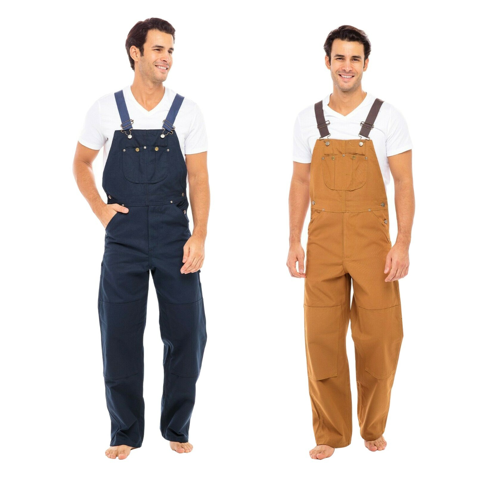 Men’s Duck Bib and Brace Decorators Overalls Heavy Duty Work Dungarees Unlined