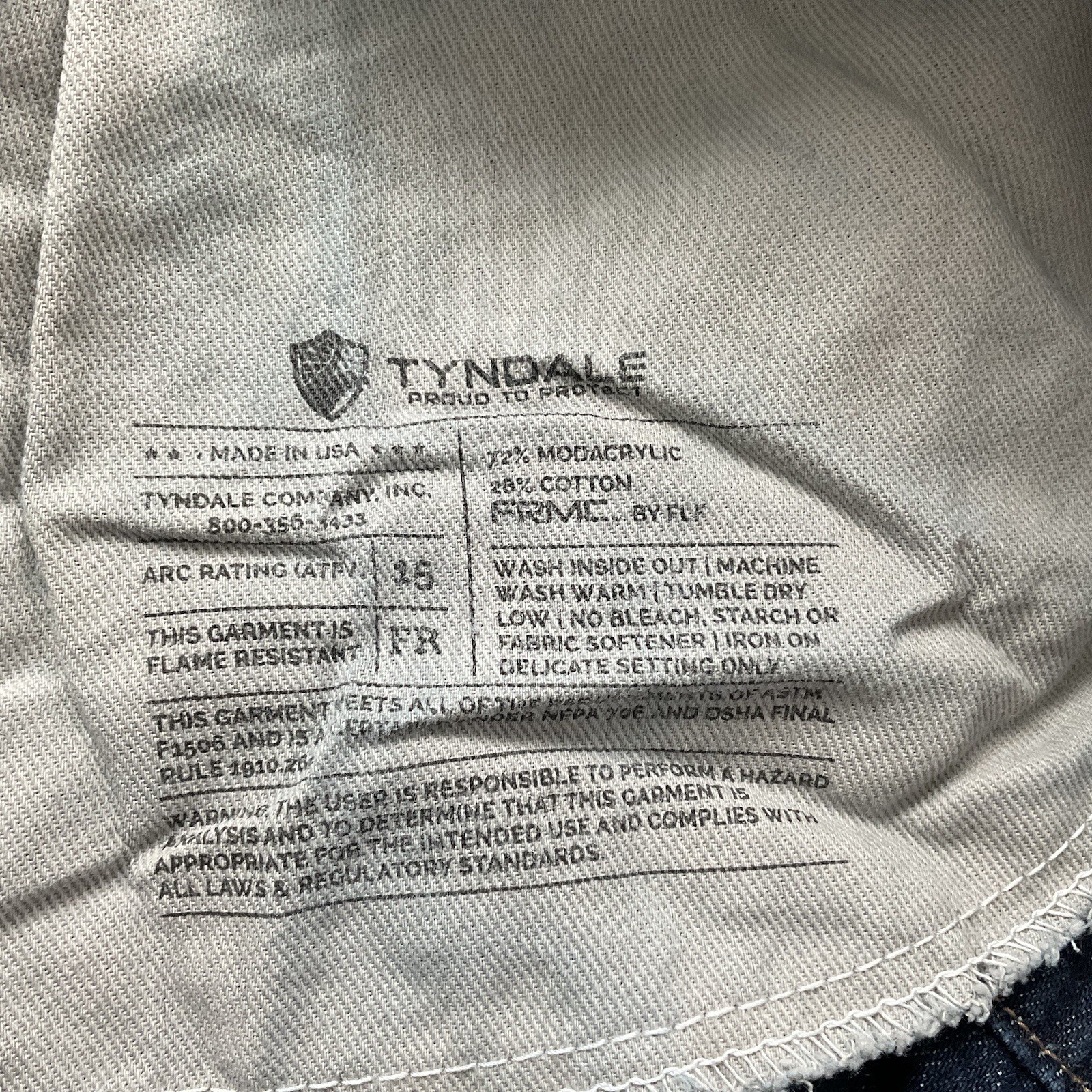 Tyndale FR Relaxed Broken In Jeans Men’s 36×30 Blue Utility F290T FR15 CAT 2 USA