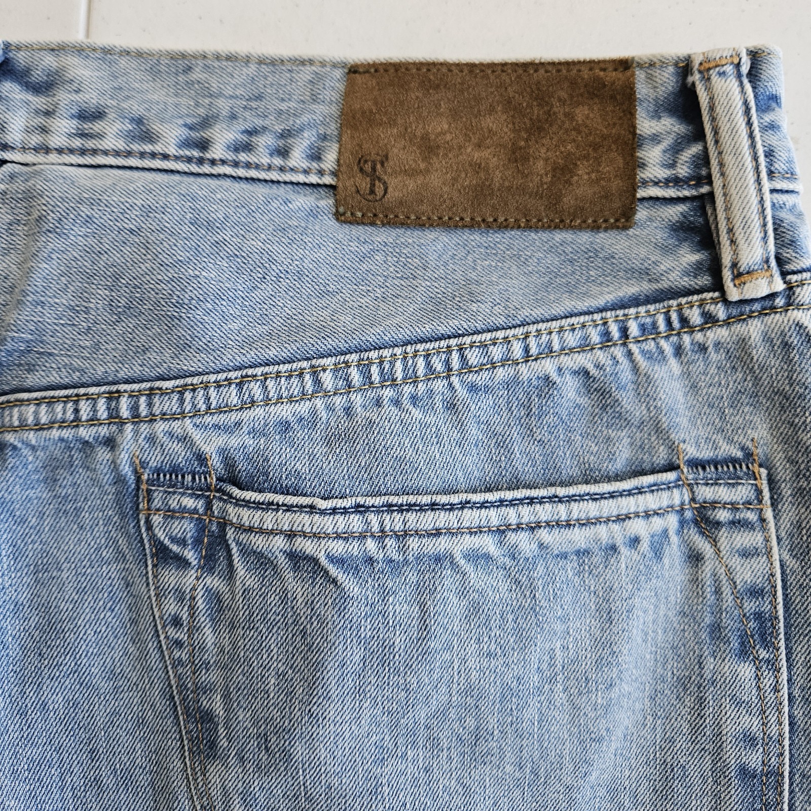 Todd Snyder Relaxed Fit Selvage 12.5 oz Denim Jeans 34×34 Light Wash Button Fly