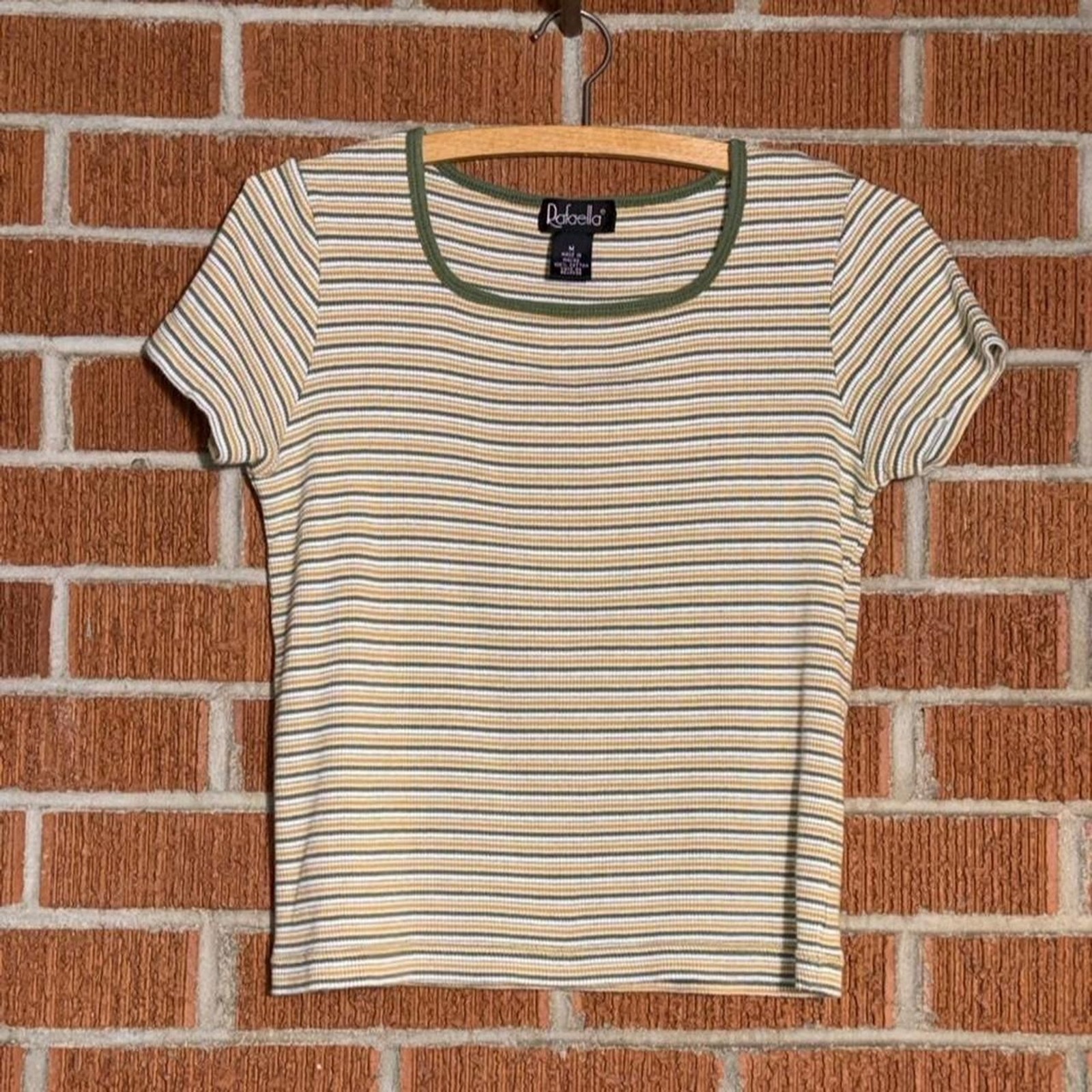 Vintage fitted striped ribbed tee