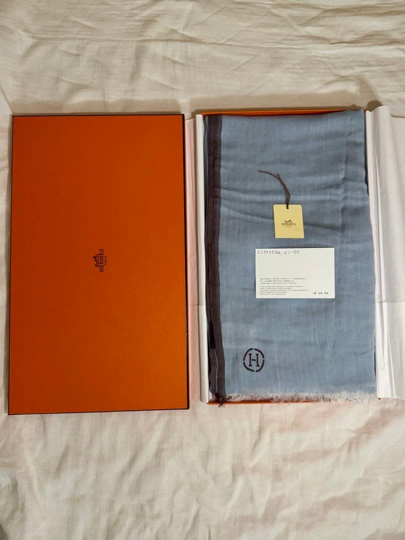 New Hermes Logo Large Shawl Scarf 100 200cm 100 Cotton
