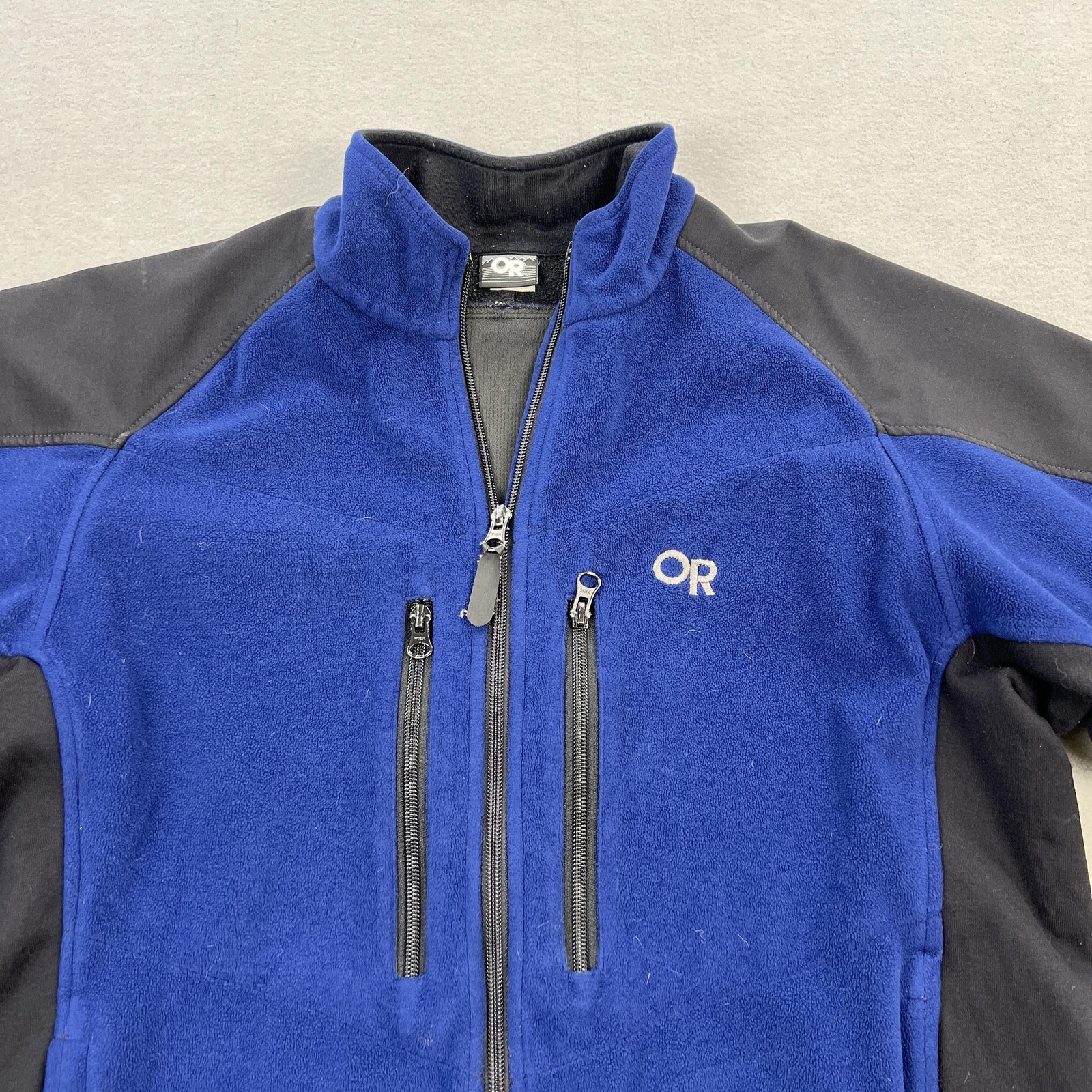 VTG Outdoor Research Ceres Tech Jacket Mens XL Blue Fleece Full Zip USA Hiking