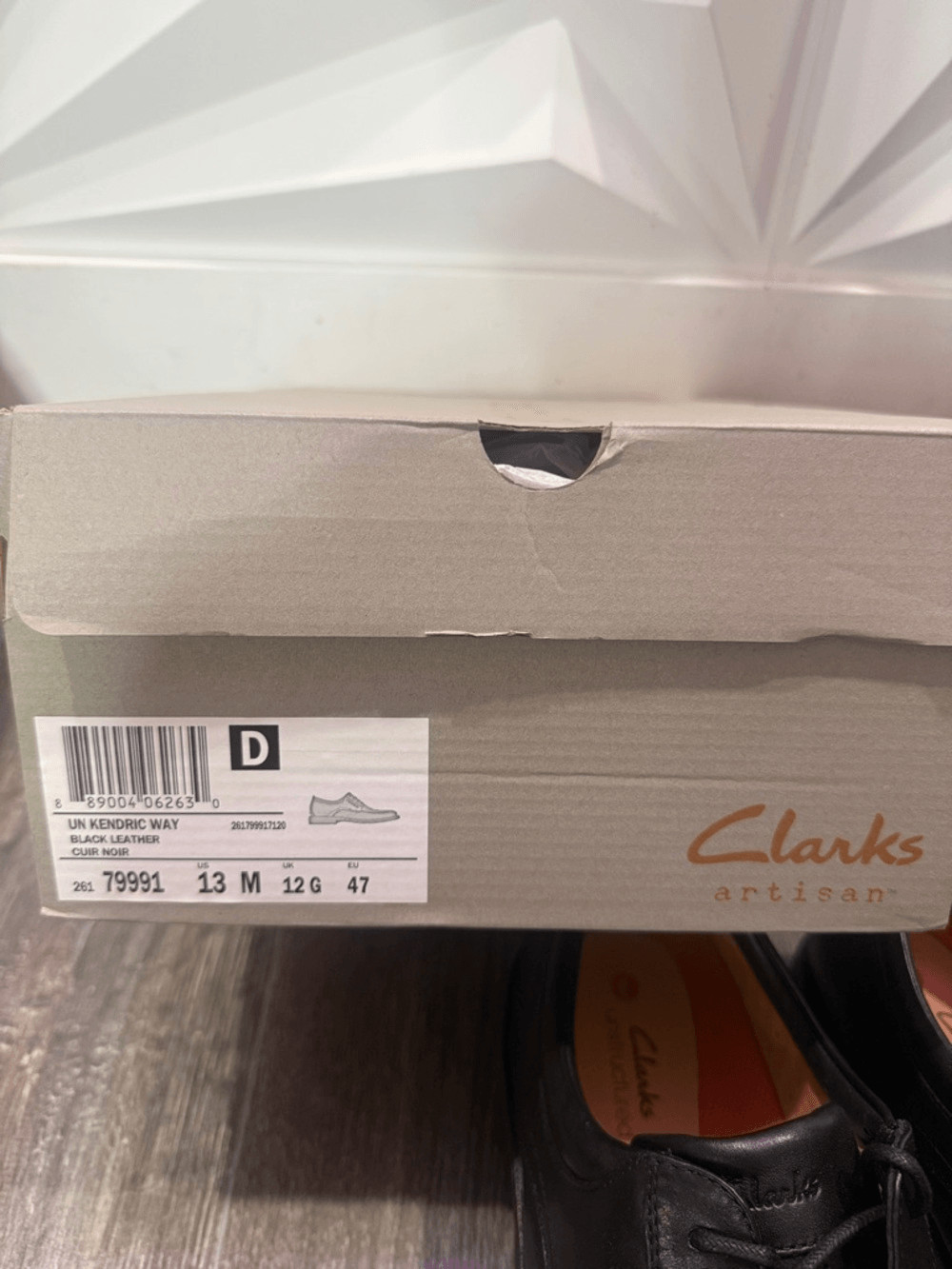 Clarks Un Kendric Way black leather dress shoe sz 13