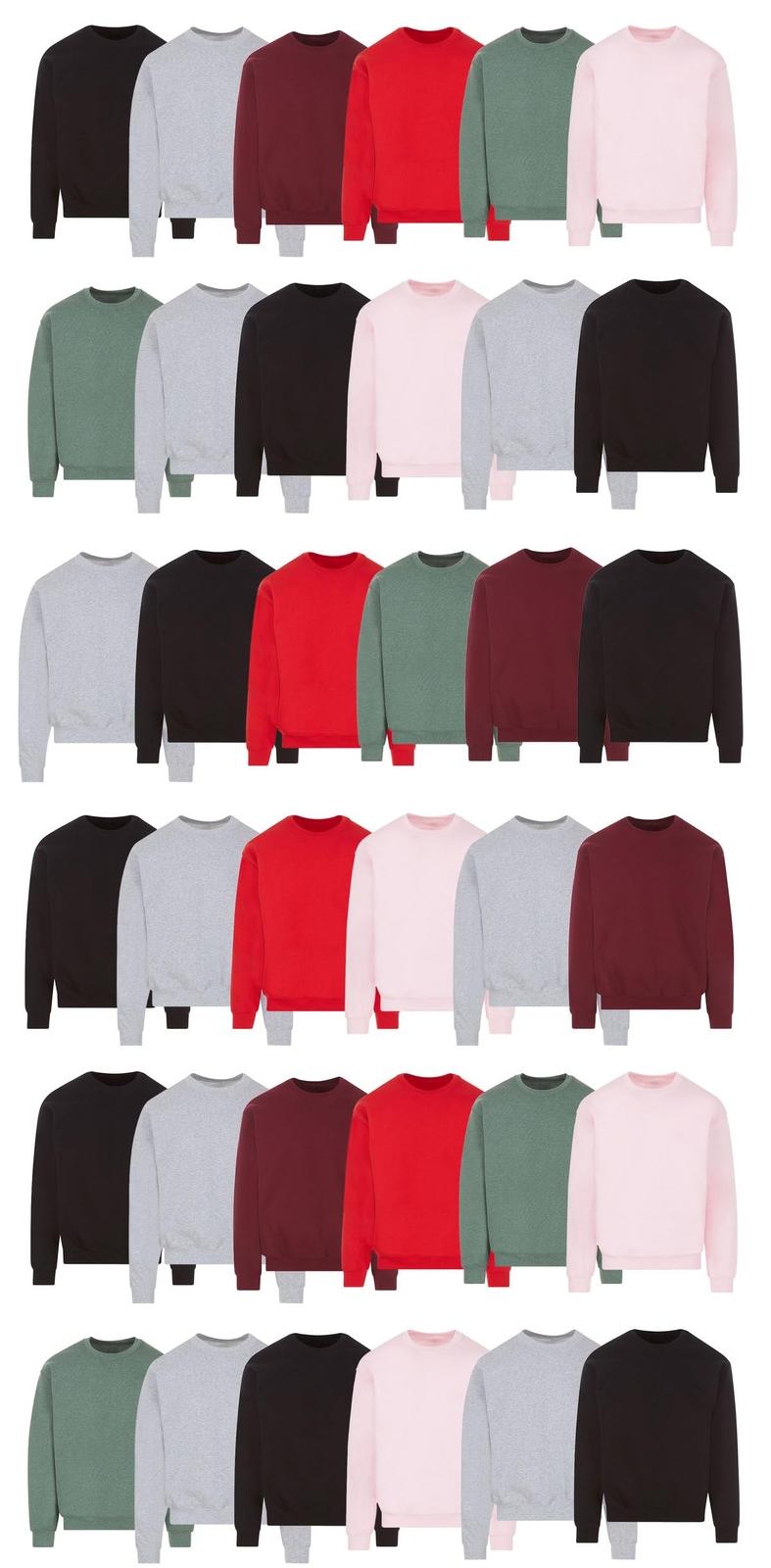 BILLIONHATS 36 Pk Mens Crewneck Fleece Lined Pullover Sweatshirts Wholesale Bulk
