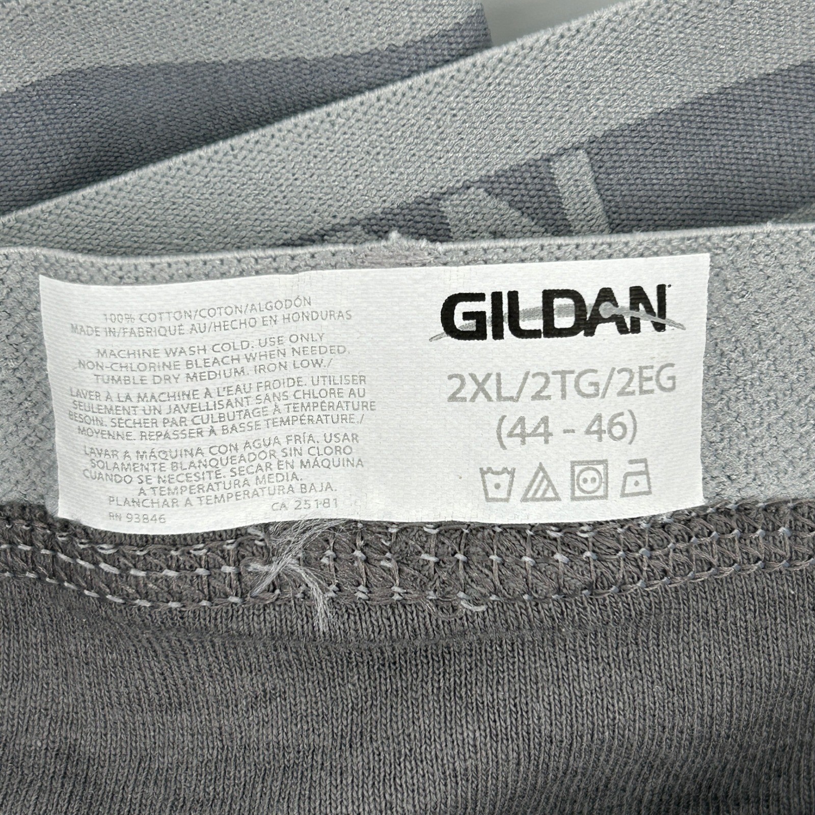 Gildan Mens Boxer Briefs 5 Pack Charcoal Gray 100% Cotton 2XL 44-46 Waist NWOT