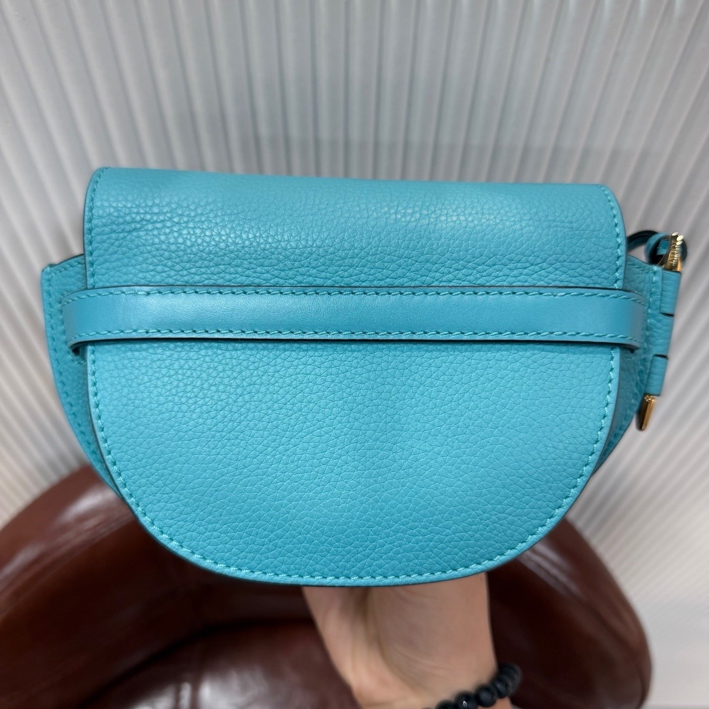 Loewe Pre-Owned Authentic Saddle Bag Blue Free Tracked Shipping