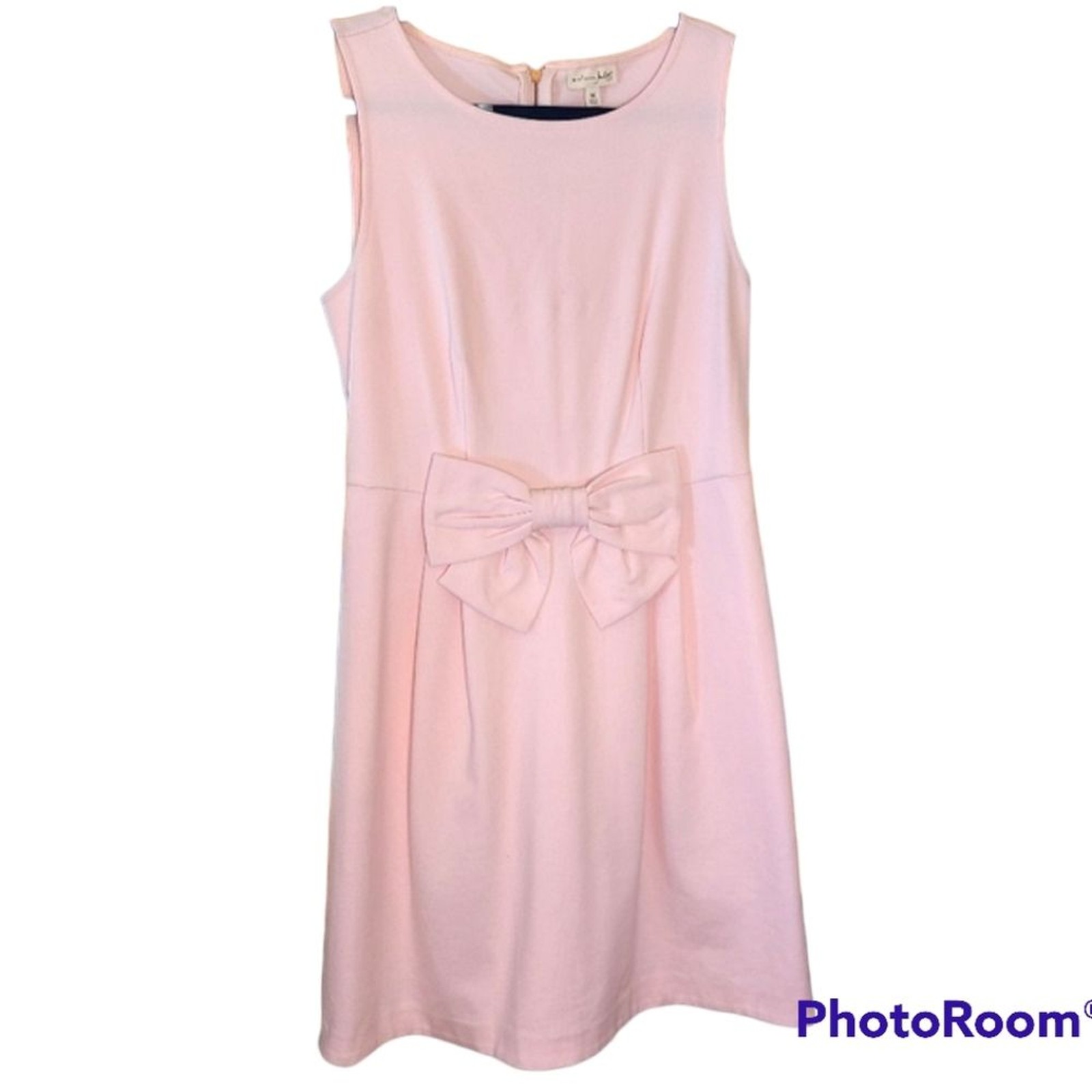 Maison Jules Size Medium Powder Pink Bow Waist Crepe Sheath Mini Dress Feminine