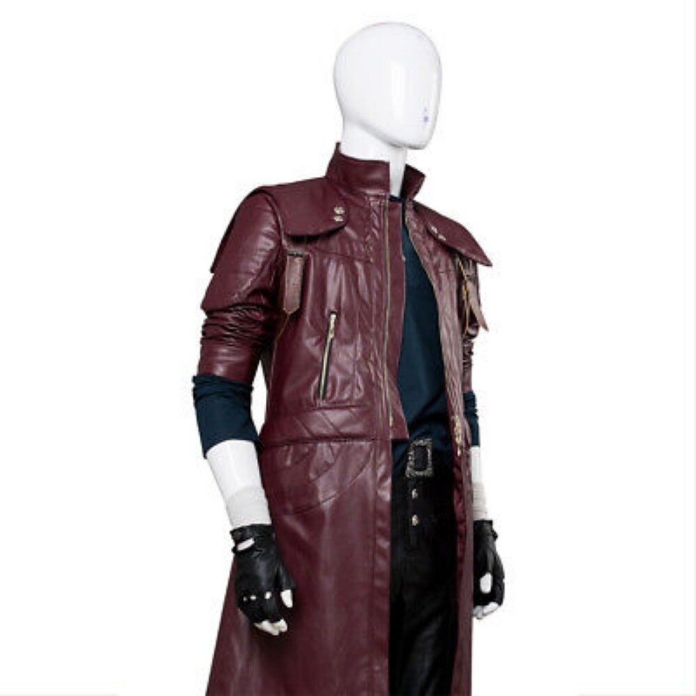 DMC5 Devil May Cry V Dante Aged Costume Cosplay Halloween Coat Outfit Full Set妈的