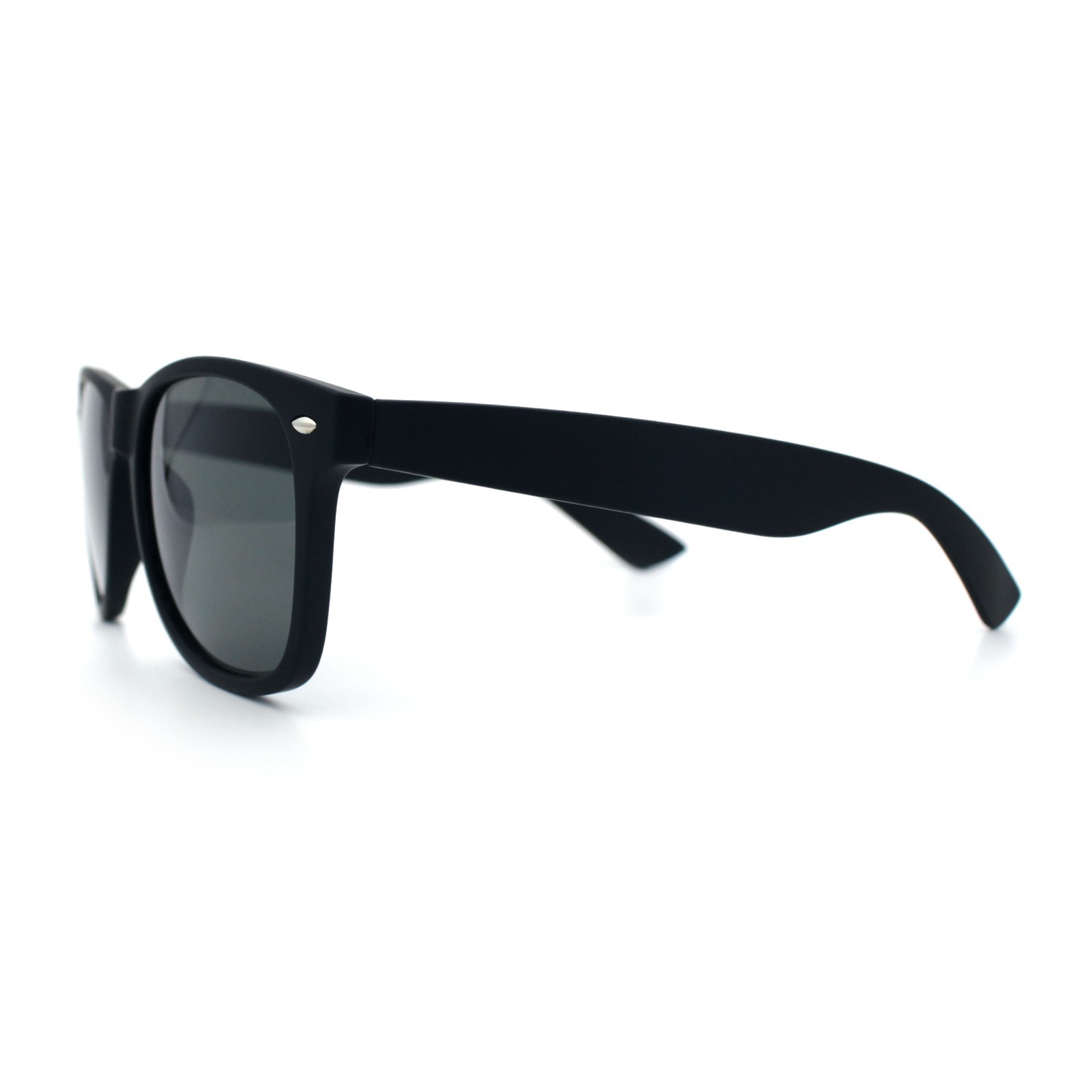 Mens Glass Lens Hipster Rubberized Matte Black Classic Horn Rim Sunglasses