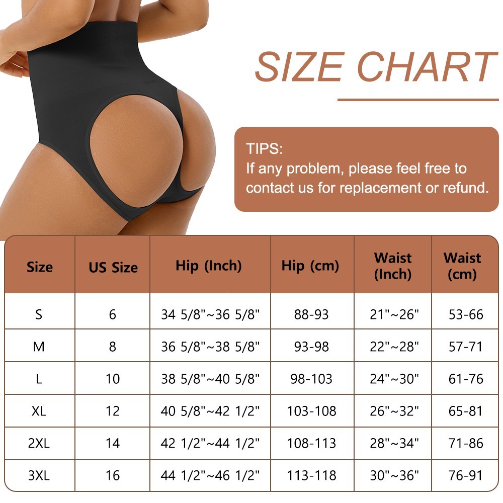 High Waist Butt Lifter Shapewear Tummy Control Open Hip Shaper Shorts