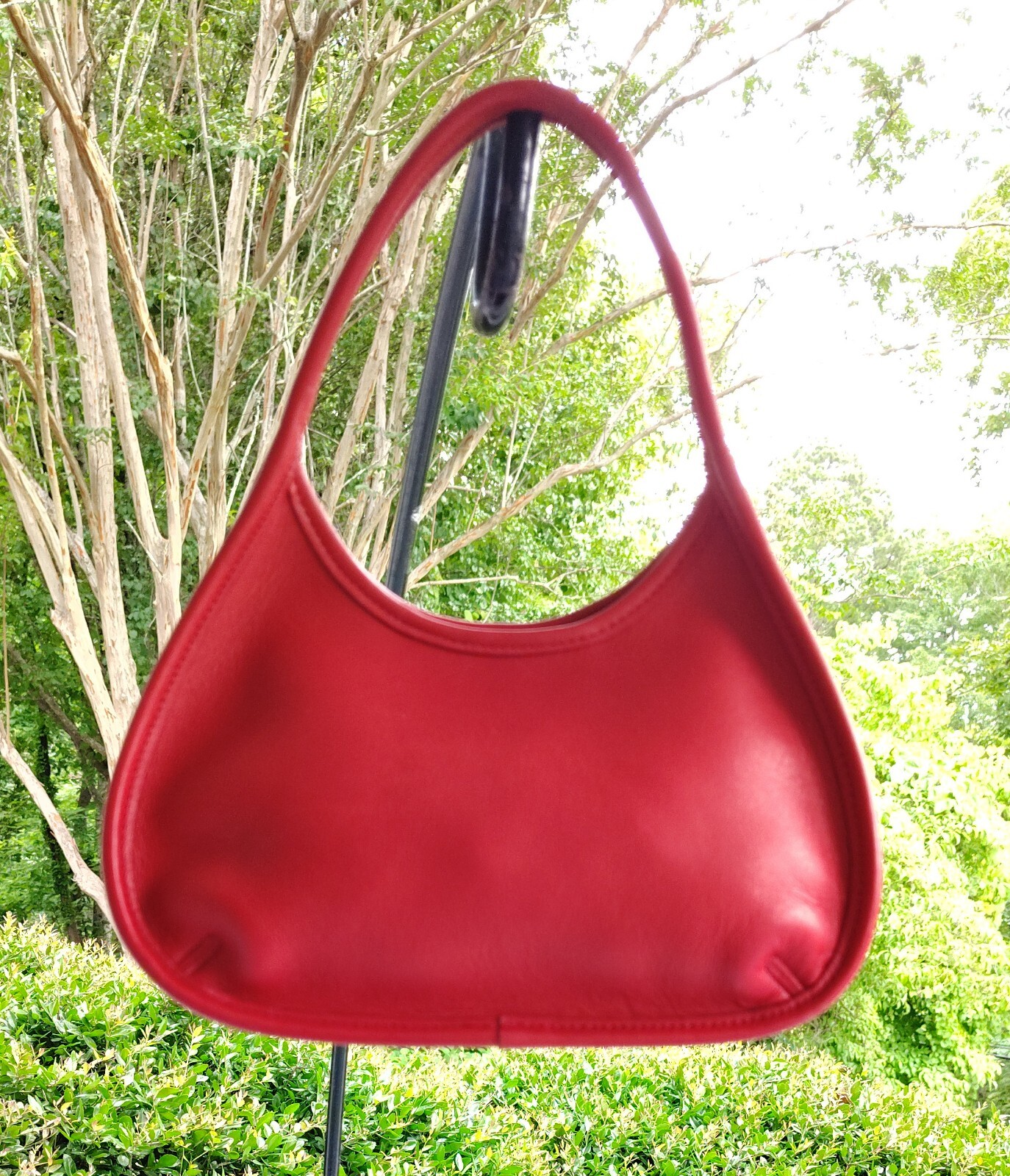 Coach RARE MINI 9027 Cherry Red Leather Ergo Shoulder Bag