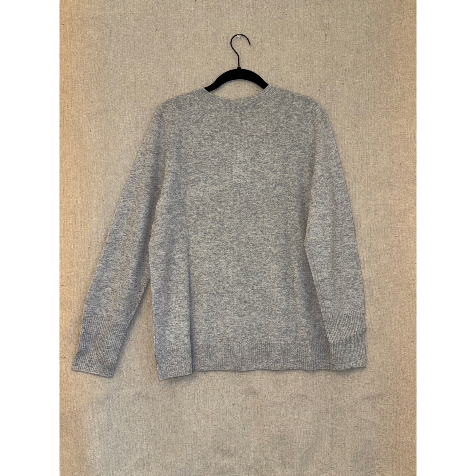 Apt. 9 Womens 100% Cashmere V-Neck Sweater Heather Gray Size L NWT