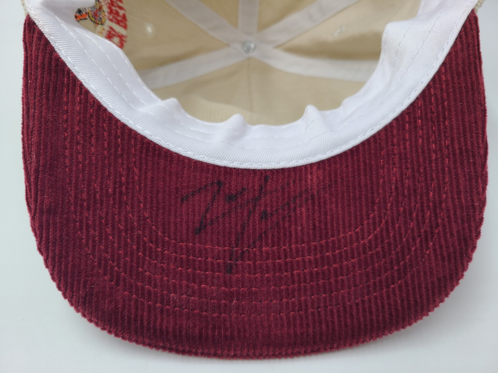 Stick Reaper University Corduroy Snapback Hat Cap Zach Lewis Ze’Shaun Beige Red