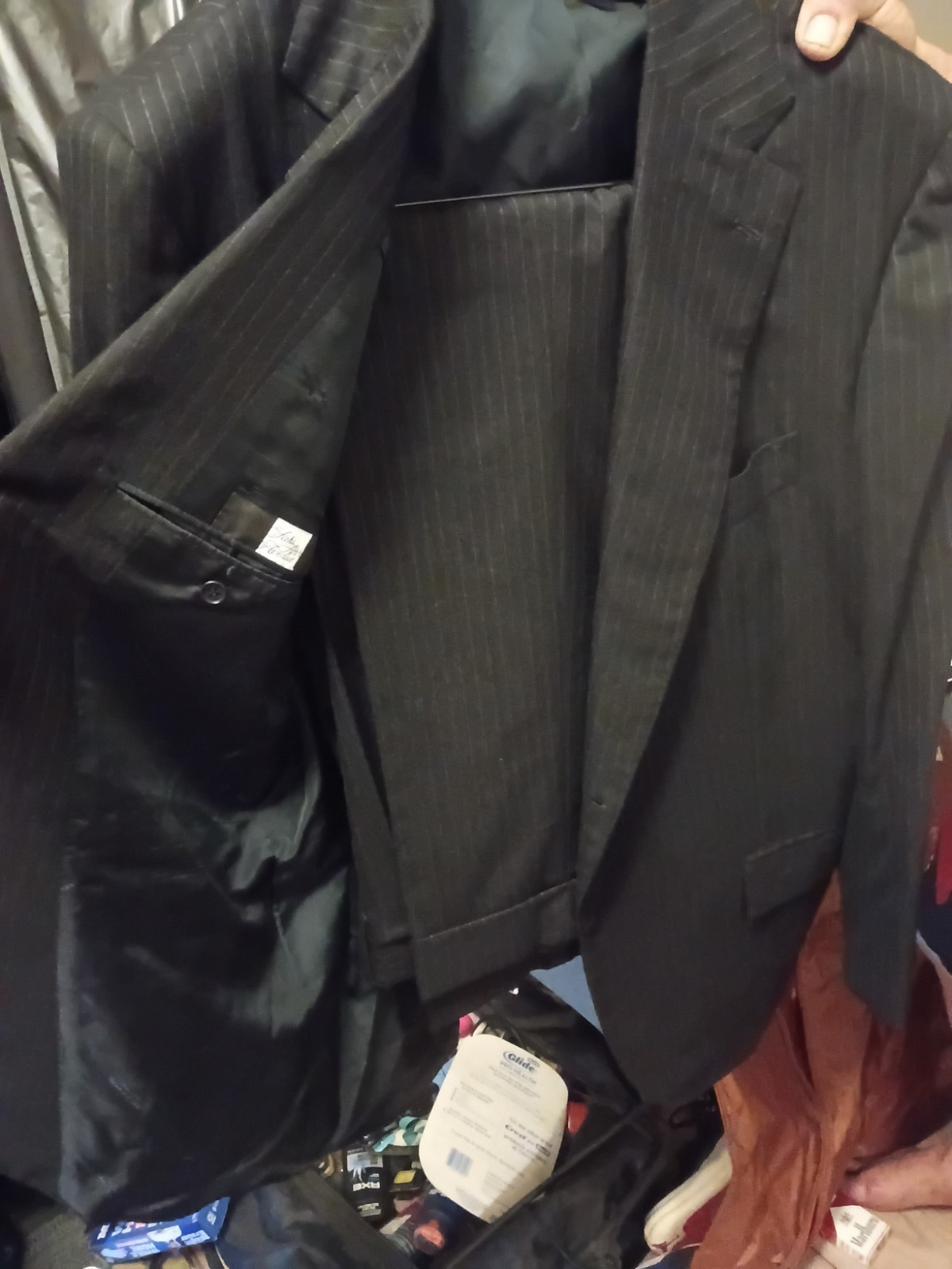 Kiton Charcoal 100% Cashmere Flannel Striped 2-Piece Suit Men’s 42R 36W 29I