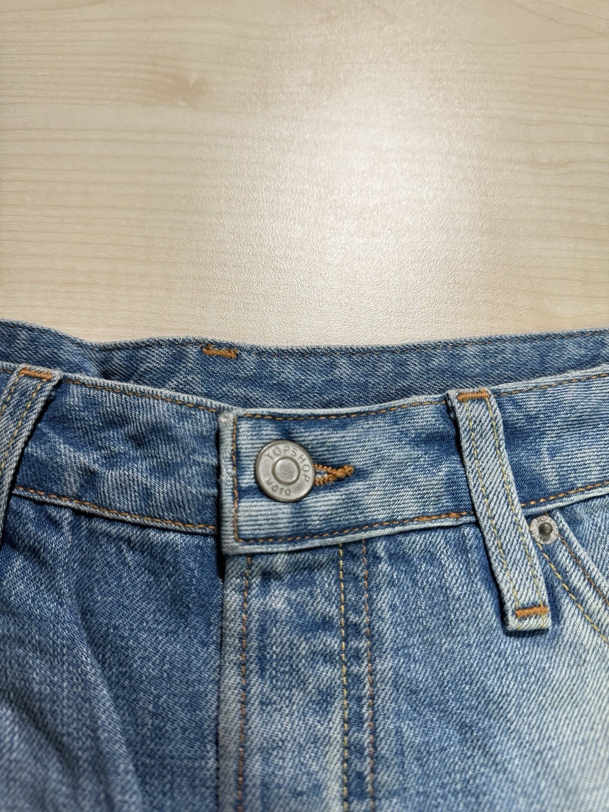Topshop Moto Hayden Boyfriend Light Blue Denim Jeans Pre-Production W32 L28