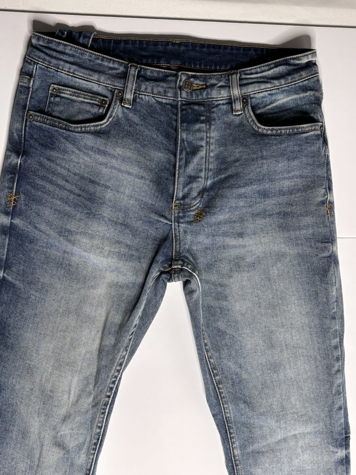 Ksubi Van Winkle Nightfall Jeans Mens 31 Blue Slim Fit Stretch Denim Button Fly