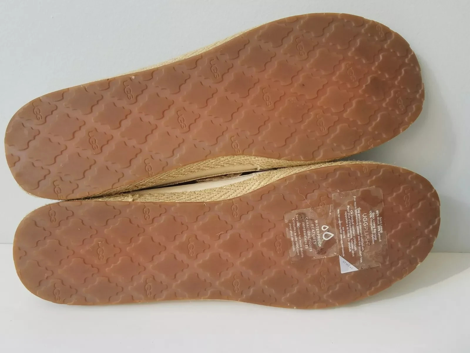 UGG Chivon Ivory Leather Removable Insole Espadrille Flat Moccasin Shoes Size 11