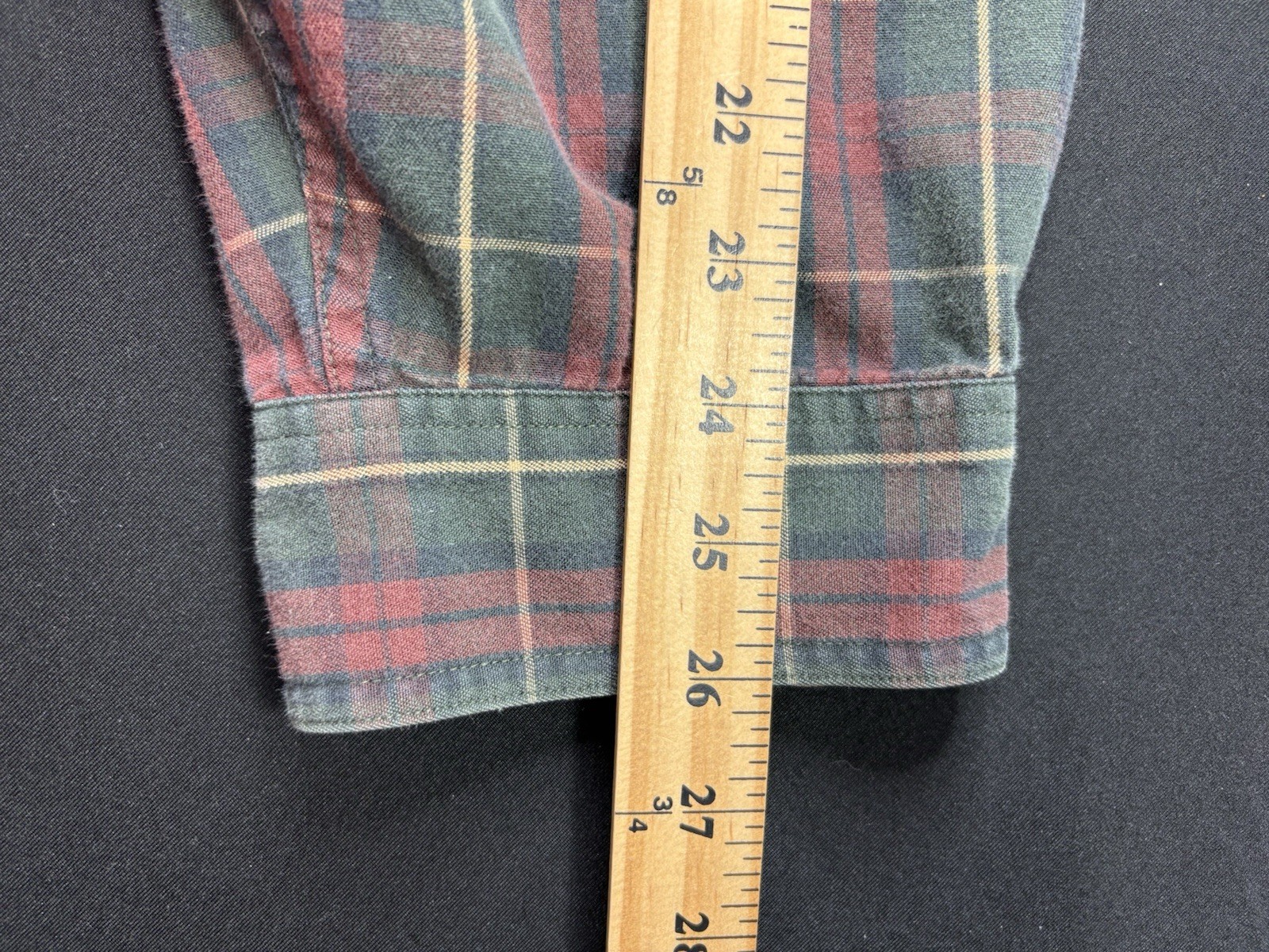 LL Bean Shirt Men’s XXL-Tall Plaid Elbow Patches Red Green Button Up