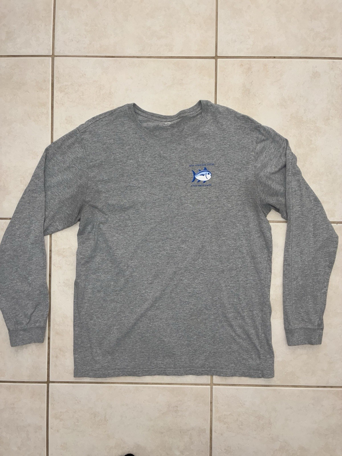 Southern Tide Original Skipjack Long Sleeve Graphic T-Shirt Mens XL Gray Cotton