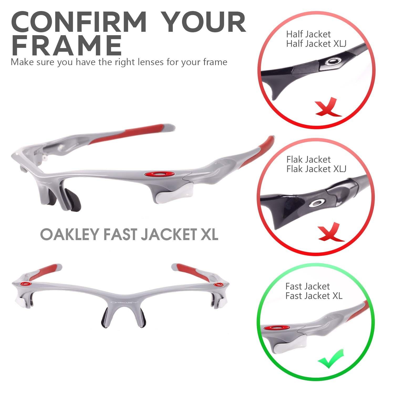 Walleva Replacement Lenses for Oakley Fast Jacket XL Sunglasses-Multiple Options